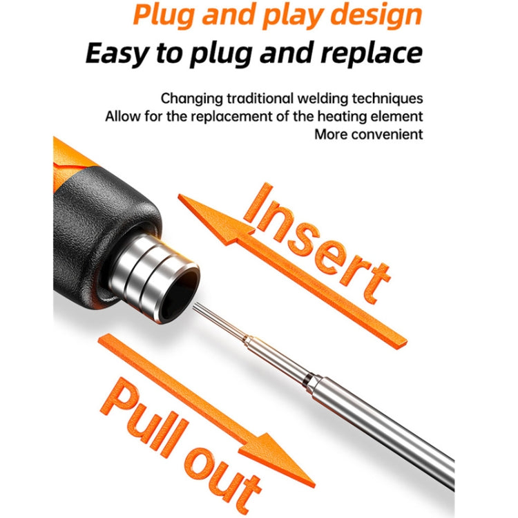 USB Digital Display Charging Soldering Iron Set 5-speed Temperature Adjustable Standard Edition Orange