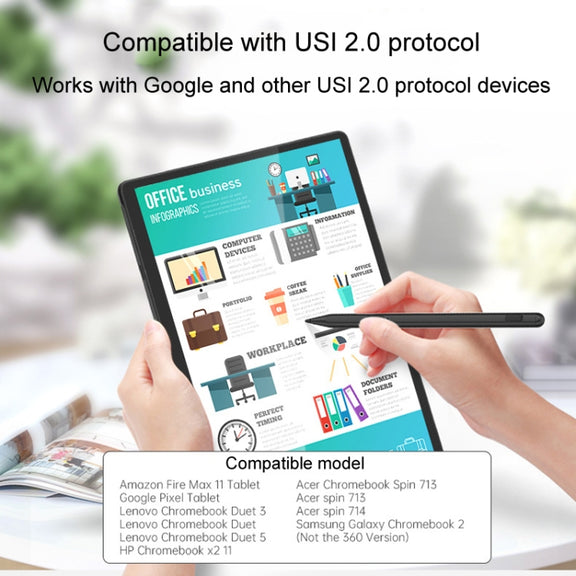 Tablet Stylus Pen USI2.0 Protocol Pen Stylus Anti False Touch(Silver)