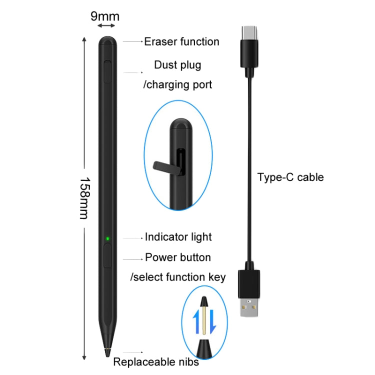 Tablet Stylus Pen USI2.0 Protocol Pen Stylus Anti False Touch(Gray)