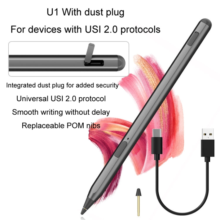 Tablet Stylus Pen USI2.0 Protocol Pen Stylus Anti False Touch(Silver)