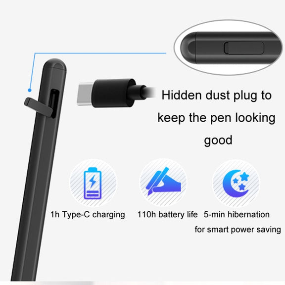 Tablet Stylus Pen USI2.0 Protocol Pen Stylus Anti False Touch(Silver)