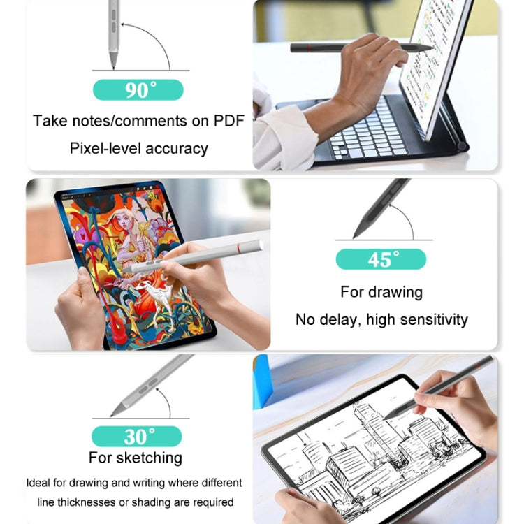 UX95 For Amazon Tablet/Chromebook Stylus 4096 Pressure Sensitive Stylus USI Protocol Pen(Silver)