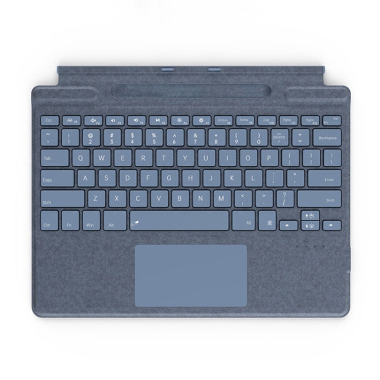 For Microsoft Surface Pro 8 / 9 / X Bluetooth Keyboard Magnetic Tablet Wireless Touch Backlit Keyboard With Pen Slot(Blue)
