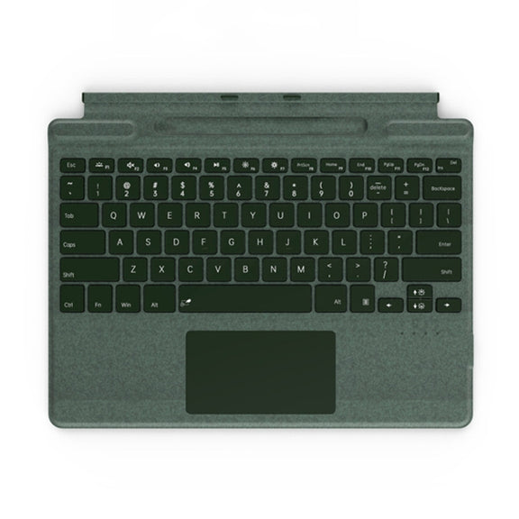 For Microsoft Surface Pro 8 / 9 / X Bluetooth Keyboard Magnetic Tablet Wireless Touch Backlit Keyboard With Pen Slot(Green)
