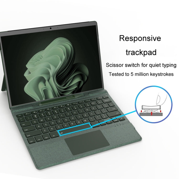 For Microsoft Surface Pro 8 / 9 / 10 / X Bluetooth Keyboard Magnetic Tablet Wireless Touch Backlit Keyboard With Pen Slot(Black)