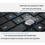 For Microsoft Surface Pro 8 / 9 / 10 / X Bluetooth Keyboard Magnetic Tablet Wireless Touch Backlit Keyboard With Pen Slot(Black)