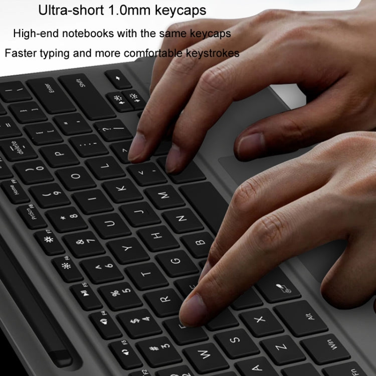 For Microsoft Surface Pro 8 / 9 / 10 / X Bluetooth Keyboard Magnetic Tablet Wireless Touch Backlit Keyboard With Pen Slot(Black)
