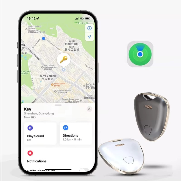 Smart Tracker Tag Anti-Lost Key Finder Works With Find My App(Silver)