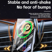 15W Car Sound Pickup Atmosphere Light Wireless Mobile Phone Charging Stand(Black)