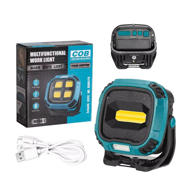 E-SMARTER W895-1 COB Portable Rechargeable Floodlight Work Light, Battery Not Included(Blue)