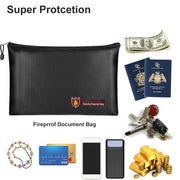 11.4x7.9in Fireproof Water-resistant Document And Money Bag Cash Envelope For Jewelry Passport Valuables