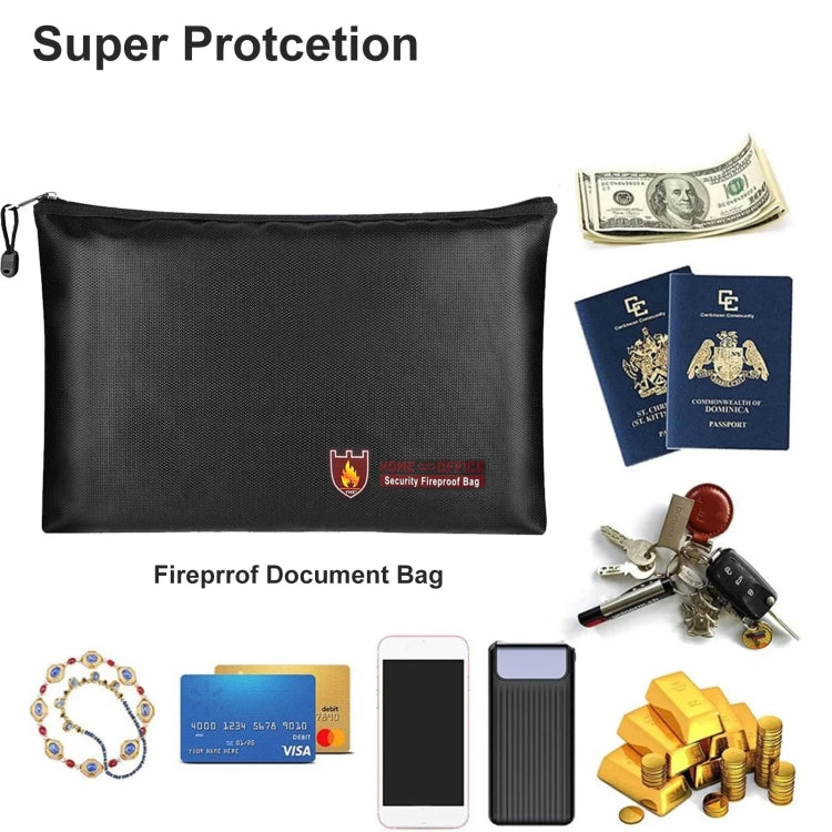 13.4x9.8in Fireproof Water-resistant Document And Money Bag Cash Envelope For Jewelry Passport Valuables