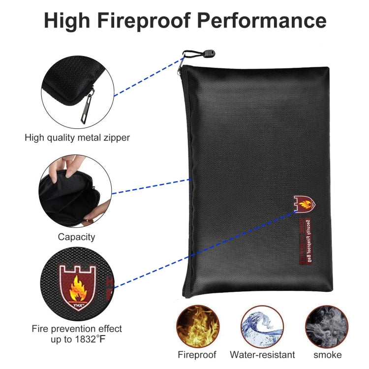 11.4x7.9in Fireproof Water-resistant Document And Money Bag Cash Envelope For Jewelry Passport Valuables