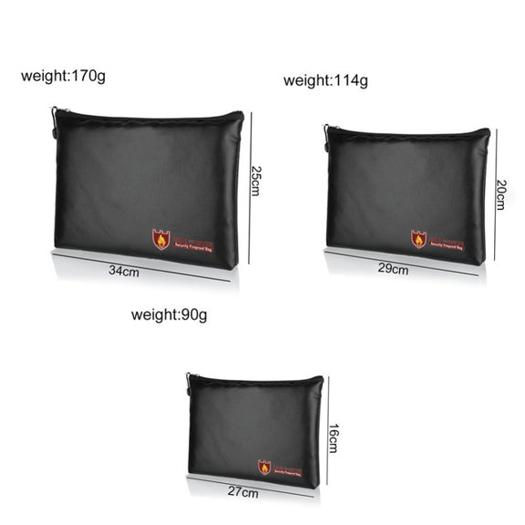 13.4x9.8in Fireproof Water-resistant Document And Money Bag Cash Envelope For Jewelry Passport Valuables