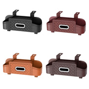 Multifunctional Car Seat Back Tissue Storage Box Hanging Bag(Brown)