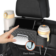 Multifunctional Car Seat Back Tissue Storage Box Hanging Bag(Brown)