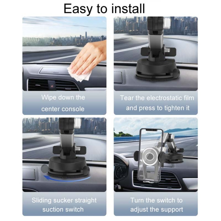 Car Suction Cup Multi-function Cell Phone Navigation Mount, Style: With Flat Clip
