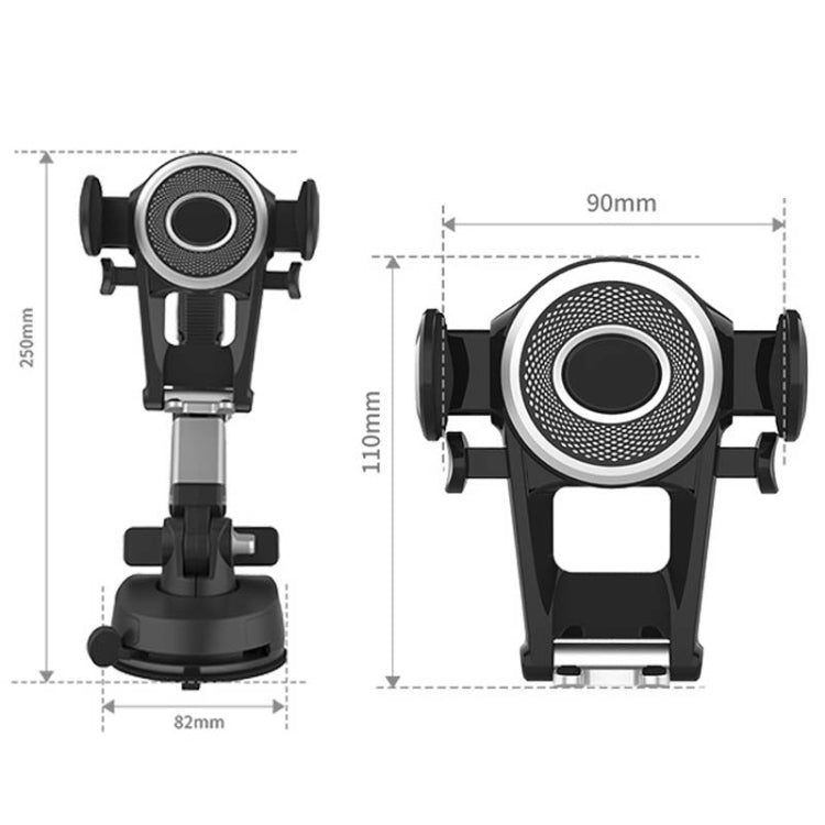 Car Suction Cup Multi-function Cell Phone Navigation Mount, Style: With Flat Clip