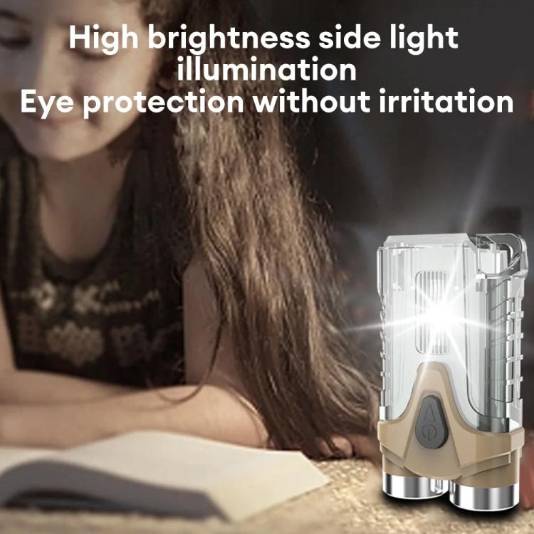 E-SMARTER Portable LED Keychain Light Outdoor Camping Dual Lamp(Brown)