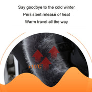 38cm Car Steering Wheel Winter Warm Short Plush Cover(O-type Gray)