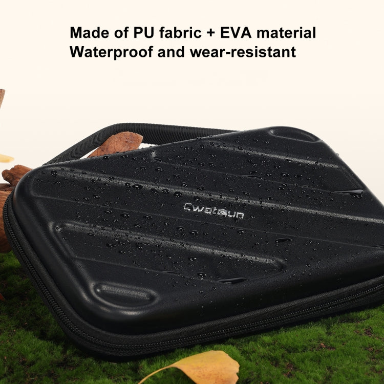 Cwatcun D163 Photography Accessories Organiser EVA Hard Shell Drop-proof Clutch Portable Digital Bag(Black)