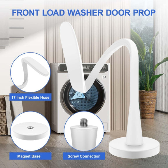 Universal Flexible Magnetic Washing Machine Door Stopper Front Load Washer Door Prop 43mm White