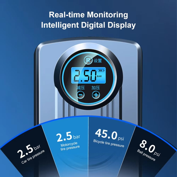 Car Portable Mini Digital Display High Power Multifunctional Inflatable Pump, Model: Wired