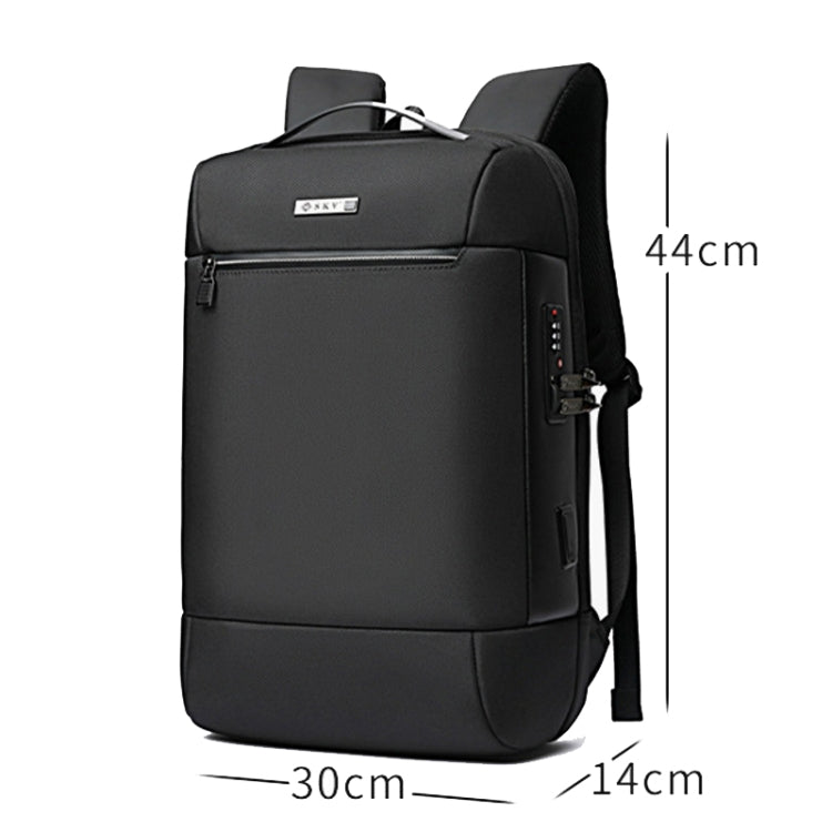 SKV B20453 Men Business Casual Multifunctional Double Shoulder Bag Large Capacity Laptop Backpack(Black)