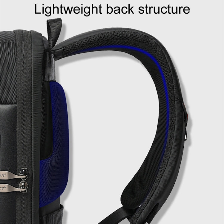 SKV B20453 Men Business Casual Multifunctional Double Shoulder Bag Large Capacity Laptop Backpack(Black)
