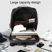 SKV B20453 Men Business Casual Multifunctional Double Shoulder Bag Large Capacity Laptop Backpack(Black)