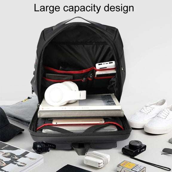SKV B20453 Men Business Casual Multifunctional Double Shoulder Bag Large Capacity Laptop Backpack(Black)