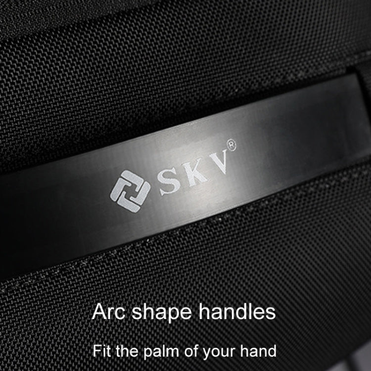 SKV B20453 Men Business Casual Multifunctional Double Shoulder Bag Large Capacity Laptop Backpack(Black)