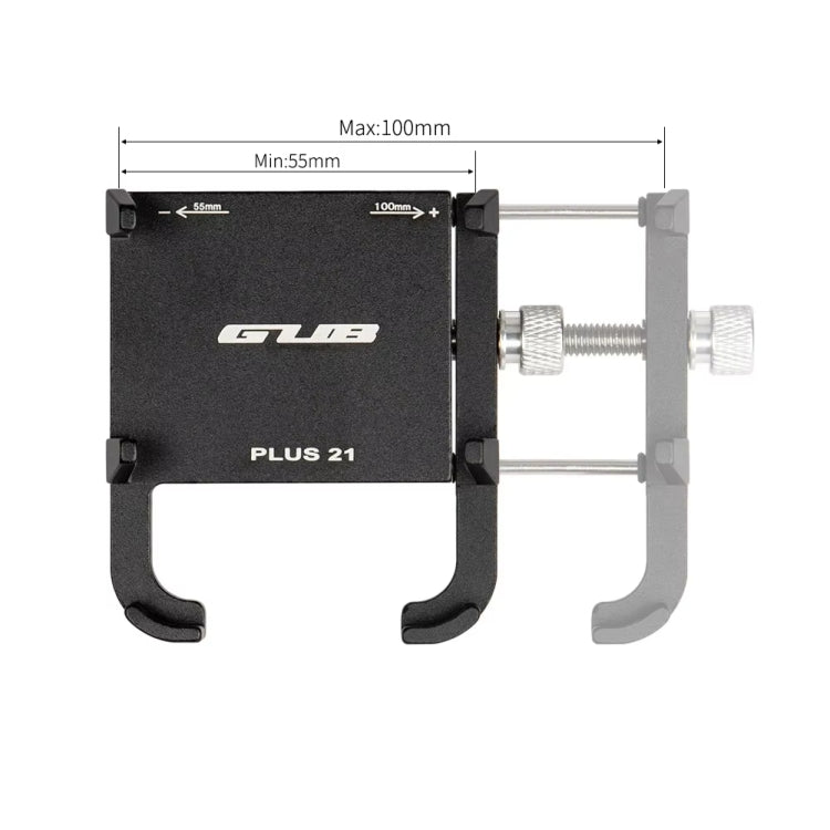 GUB PLUS21 Bicycle Mobile Phone Holder Motorcycle 360 Degree Rotating Mount For 22.2-31.8mm Tube Diameter(Black)