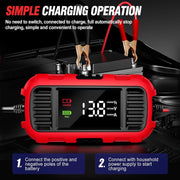 FOXSUR 2A 12V Motorcycle ATV Fully Automatic Trickle Battery Charger(EU Plug)