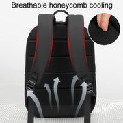 SKV B22016 Men Business Casual Double Shoulder Bag Outdoor Travel Laptop Backpack(Black)