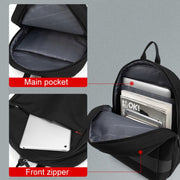 SKV B22016 Men Business Casual Double Shoulder Bag Outdoor Travel Laptop Backpack(Gray Blue)