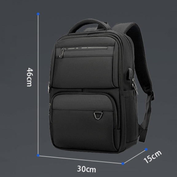 SKV B23889 Men Large Capacity Double-Shoulder Business Laptop Bag(Black)