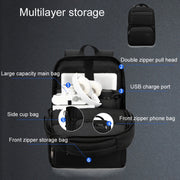 SKV B23889 Men Large Capacity Double-Shoulder Business Laptop Bag(Black)
