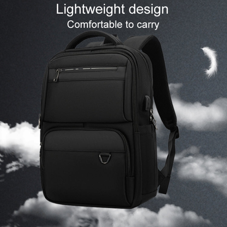 SKV B23889 Men Large Capacity Double-Shoulder Business Laptop Bag(Black)