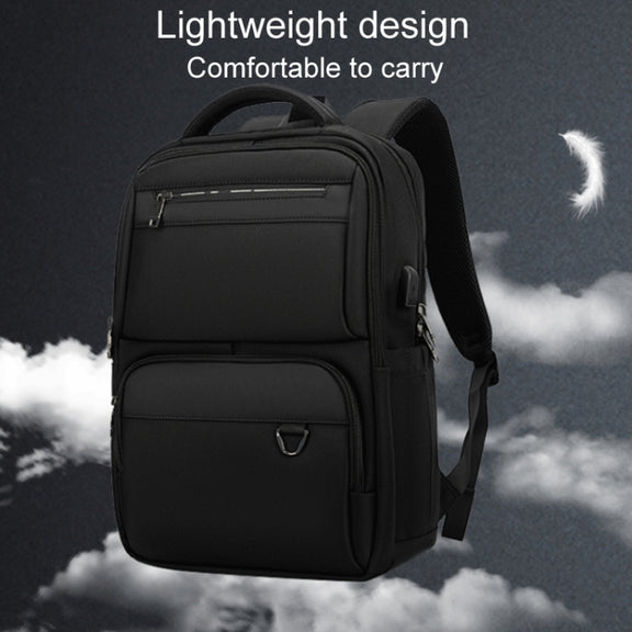 SKV B23889 Men Large Capacity Double-Shoulder Business Laptop Bag(Black)
