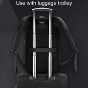 SKV B23889 Men Large Capacity Double-Shoulder Business Laptop Bag(Black)