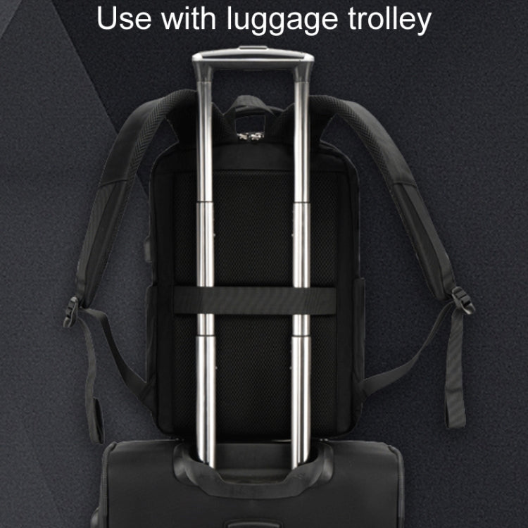 SKV B23889 Men Large Capacity Double-Shoulder Business Laptop Bag(Black)