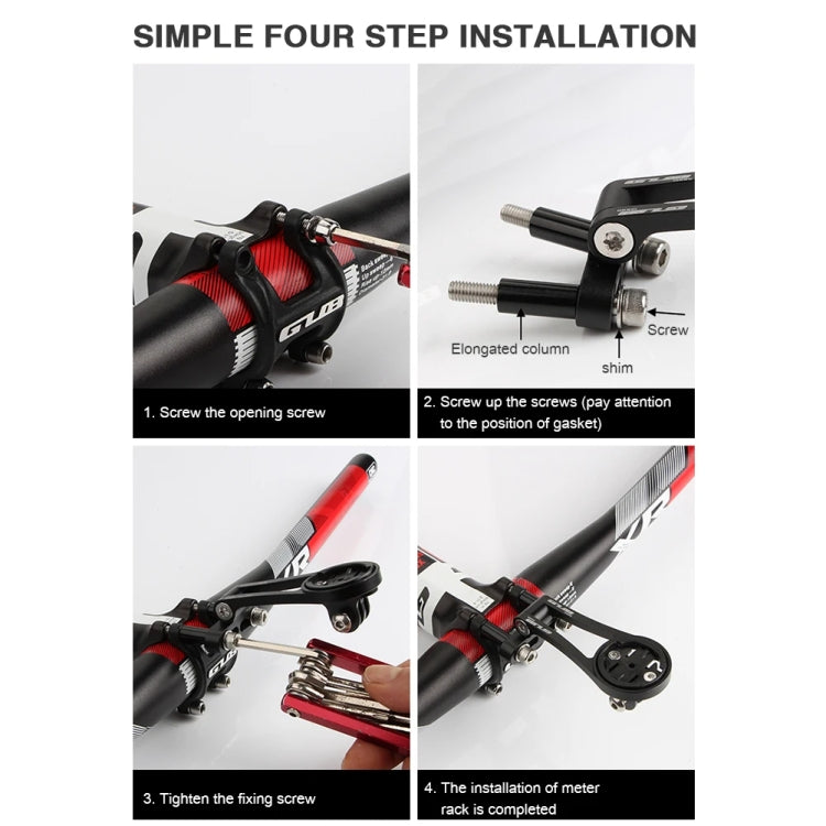 GUB G696 Bicycle Aluminium Code Table Holder Adjustable Extension Bracket(Black)