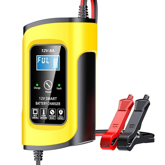 FOXSUR 12V8A SUV Car Motorcycle Intelligent Repair Type Lead-acid Battery Charger(US Plug)