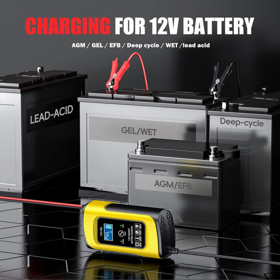 FOXSUR 12V8A SUV Car Motorcycle Intelligent Repair Type Lead-acid Battery Charger(UK Plug)