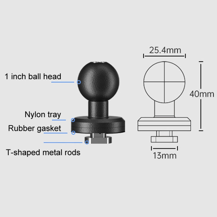 SUV Car Modified Central Control Bracket Base Slider, Specifications: 1 inch Rail Ball Head