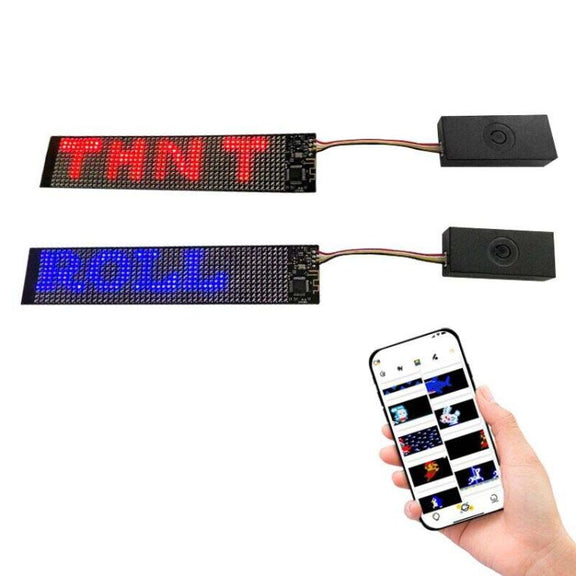 155 X 32mm Hat Backpack Vest Bluetooth LED Flexible Multi-Language Advertising Display Screen(Red)