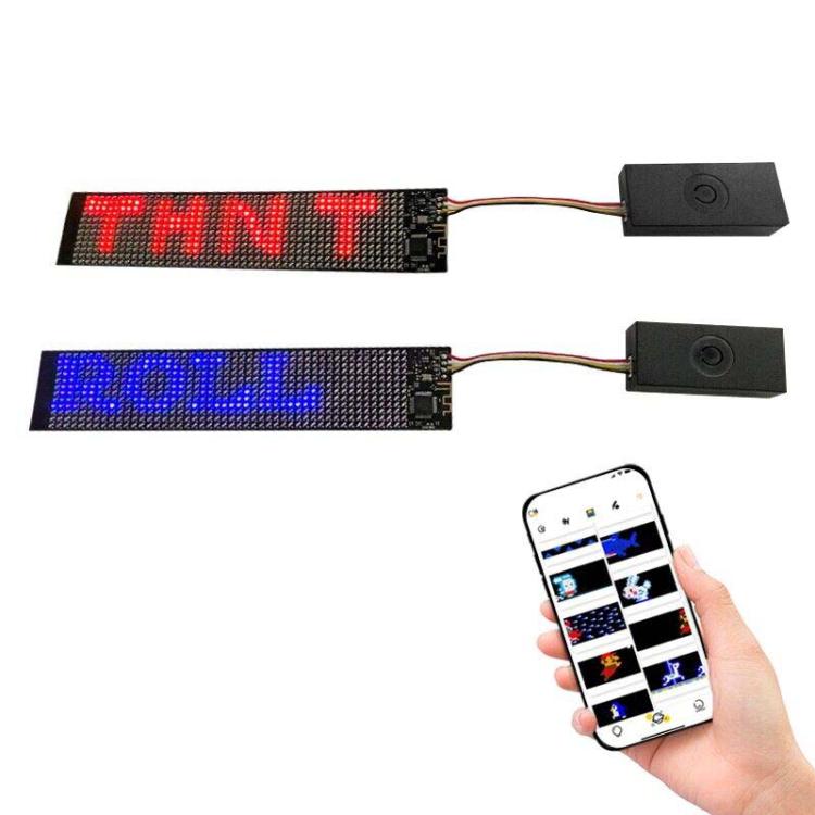 155 X 32mm Hat Backpack Vest Bluetooth LED Flexible Multi-Language Advertising Display Screen(Yellow)