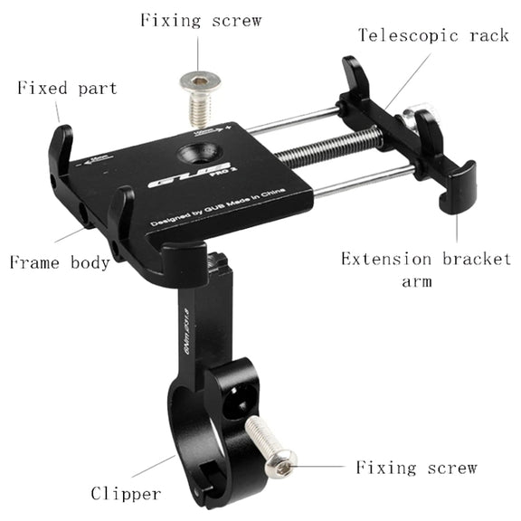 GUB PRO2 Aluminium Bicycle Phone Holder(Black)