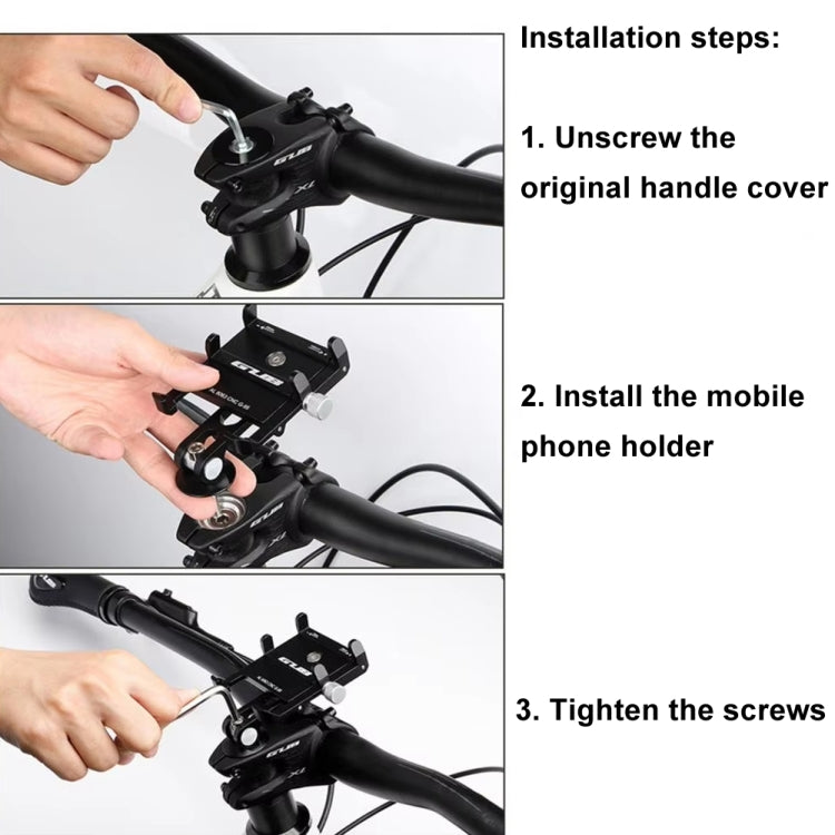 GUB G-95 Bicycle Mobile Phone Holder Bicycle Navigation Handlebar Bowl Cover Mount(Black)